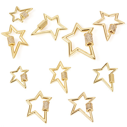 Латунь микропаве прозрачный кубический цирконий винт карабин брелоки, для изготовления ожерелий, долговечный, бутылка, золотые