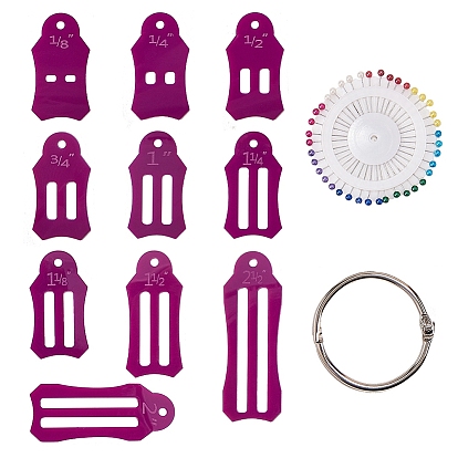Gorgecraft Roll Sasher Tool Set, with Multi-Sizes Sasher, Quilting Pins and Storage Chain, for Folding Fabric and Biasing Strips