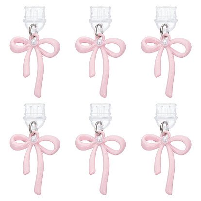 6шт. пылезащитные заглушки из пластика с имитацией жемчуга, с пылезащитными заглушками из ПВХ, бантом, платина