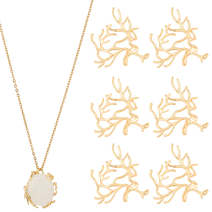 10Pcs Brass Pendants, Branch Shape Charms