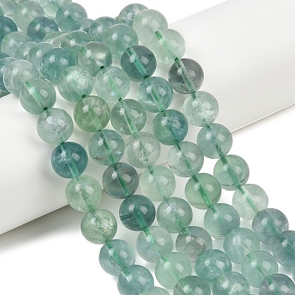 Естественный зеленый флюорит бисер нитей, круглые
