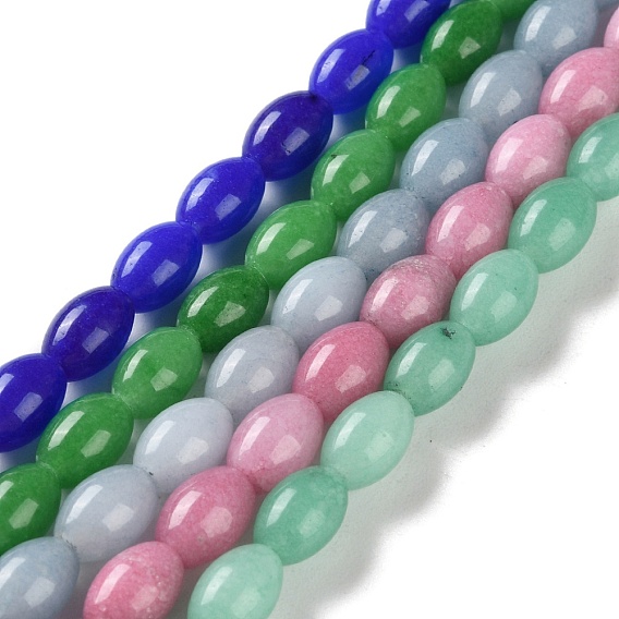 Бусины из натурального белого нефрита, окрашенные, рис