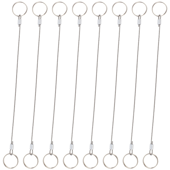 8шт. 304 кабель в оболочке из нержавеющей стали, тросовый замок для садовой мебели, велосипед и мотоцикл, с железным кольцом