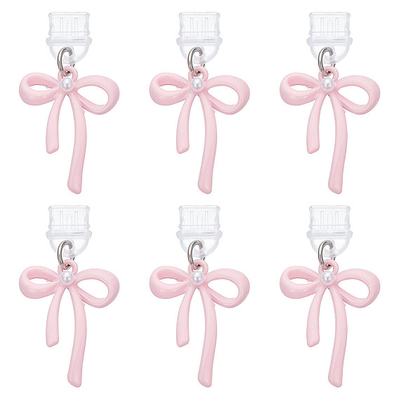 6шт. пылезащитные заглушки из пластика с имитацией жемчуга, с пылезащитными заглушками из ПВХ, бантом, платина