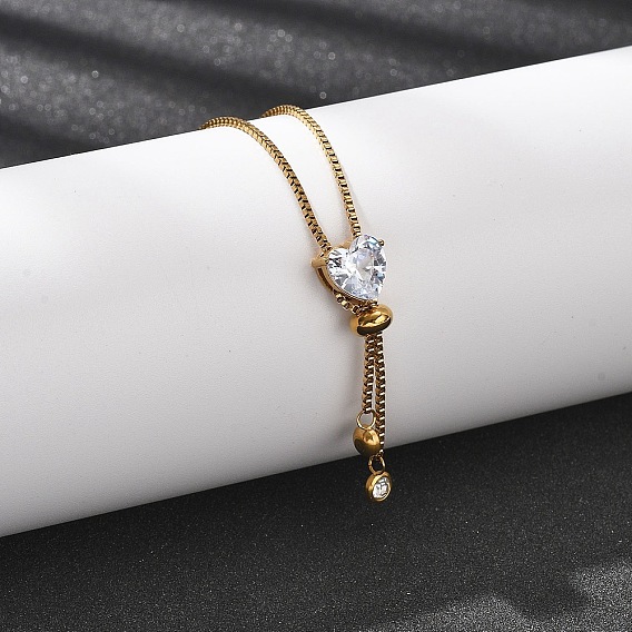 304 ожерелья-лариаты из нержавеющей стали с кристаллами и стразами в форме сердца для женщин