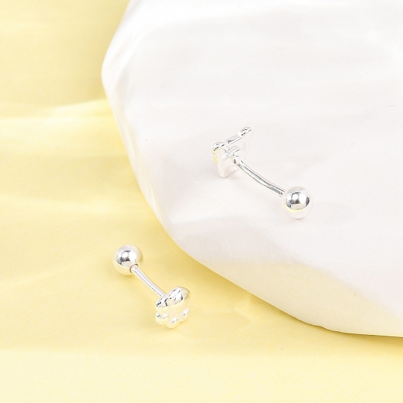 S999 изящные серебряные серьги-гвоздики, медведь и лапа, слева и справа