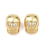 Латуни кубического циркония европейские шарики, бусины с большим отверстием, череп, без свинца и без кадмия, долговечный, реальный 18 k позолоченный, стойки покрытие