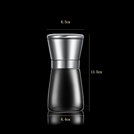Ceramics Blade Glass Coffee Bean Manual Crusher, Adjustable Pepper Grinder or Salt Shaker, with 304 Stainless Steel Lid