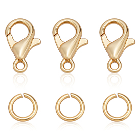 100 шт сплав когтя омара застежками, с 200шт 304 открытыми соединительными кольцами из нержавеющей стали