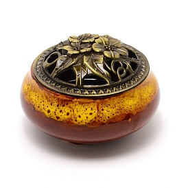 Porcelain Incense Holder, Ice Crack Style Ceramic Censer, for Home Office Decor