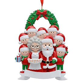 Семейные подвесные украшения из смолы Санта-Клауса, для подвесных украшений на елку