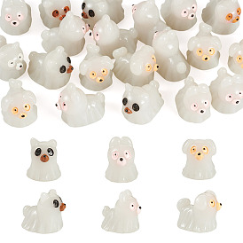 20шт. светящиеся непрозрачные смоляные привидения для Хэллоуина, украшение для витрины, для украшения рабочего стола домашнего офиса, светится в темноте