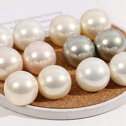 Acrylic Beads, Imitation Pearl, Half Drilled, Half Round