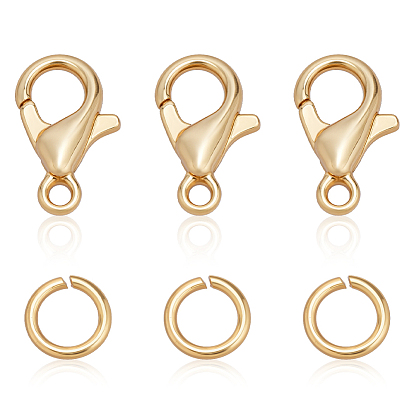 100 шт сплав когтя омара застежками, с 200шт 304 открытыми соединительными кольцами из нержавеющей стали