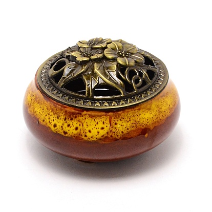 Porcelain Incense Holder, Ice Crack Style Ceramic Censer, for Home Office Decor