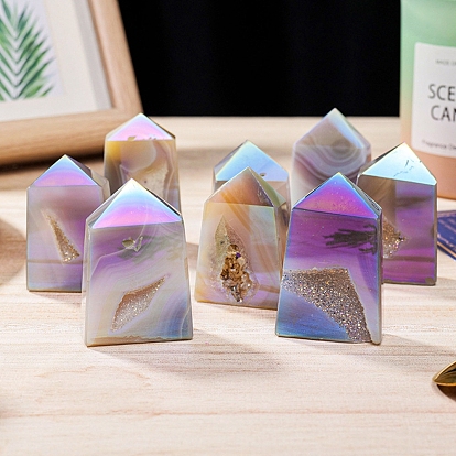 Гальваническая скульптура из натурального агата, фигурка для украшения дома, энергетический камень рейки для исцеления