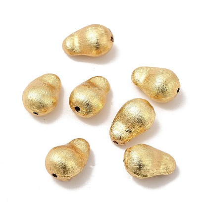Rack Plating Eco-Friendly Brass Beads, Long-Lasting Plated, Lead Free & Cadmium Free, Potato Shape