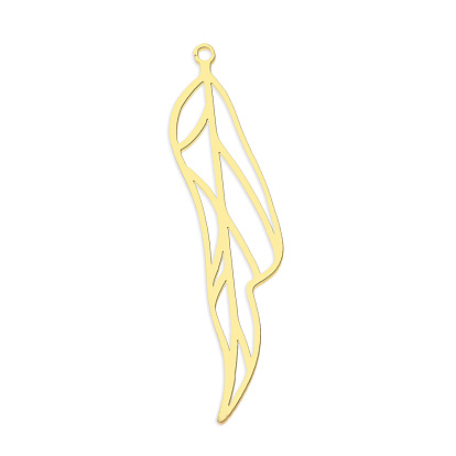 201 Stainless Steel Pendants, Laser Cut, Leaf