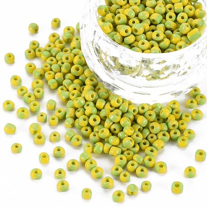 8/0 Glass Seed Beads, Opaque Colours Seep, 3mm, Hole: 1mm