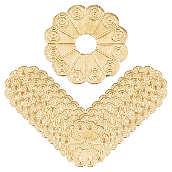 20шт. латунные цветочные шайбы, для ручек и ручек для коробок