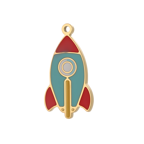 304 нержавеющей стальной эмали подвески, ракетный шарм, ионное покрытие (ip), долговечный, реальный 18 k позолоченный