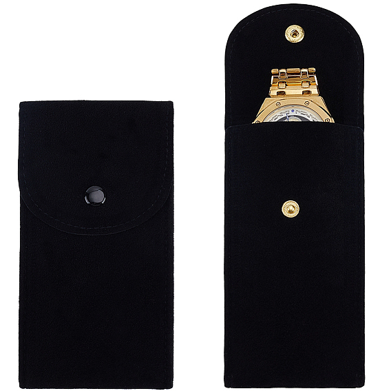 Rectangle Velvet Watch Storage Bag, Portable Watch Box, Velvet Jewelry Bag Single Pack