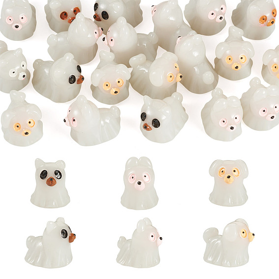 20шт. светящиеся непрозрачные смоляные привидения для Хэллоуина, украшение для витрины, для украшения рабочего стола домашнего офиса, светится в темноте