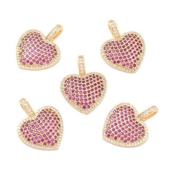 Кулоны из экологически чистой латуни с микропаве и кубическим цирконием, долговечный, без свинца, без кадмии и без никеля, реальный 18 k позолоченный