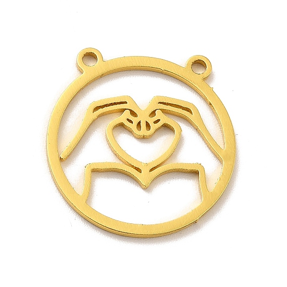 201 контурные подвески из нержавеющей стали, плоский круглый с подвеской в виде сердца