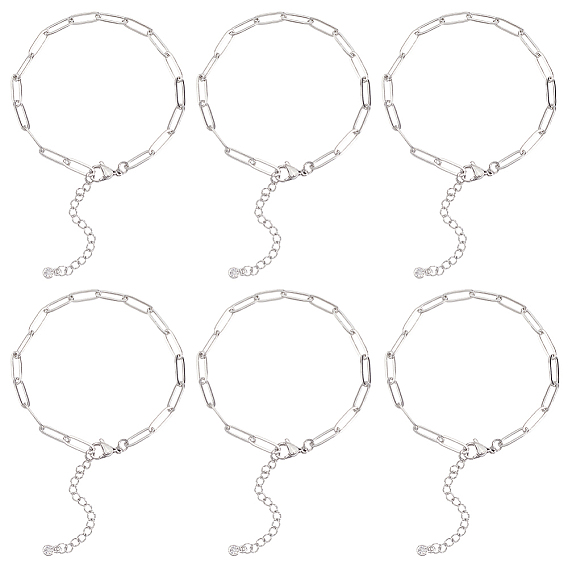 12шт. 304 браслеты из цепочек-скрепок из нержавеющей стали