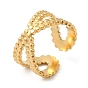 304 Stainless Steel Criss Cross Open Cuff Rings for Women
