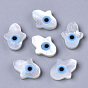 Natural White Shell Mother of Pearl Shell Beads, with Synthetic Turquoise, Hamsa Hand/Hand of Miriam with Evil Eye