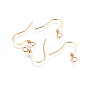 304 Stainless Steel Earring Hooks, Flat Earring Hooks, with Horizontal Loop