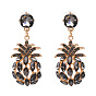 Sparkling Crystal Pineapple Earrings for Women - Elegant European Style Studs