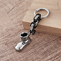 Biker Style 304 Stainless Steel Tactical Boot Keychains, with Split Key Rings & Byzantine Chains