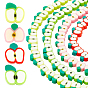 4 прядей 4 раскраски бусин из полимерной глины ручной работы, ломтик яблока