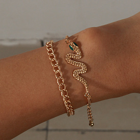 W178 Jewelry Fashion Snake Bracelet Set Personality Metal Animal Hand Jewelry For Women
