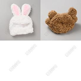 2Pcs 2 Styles Cute Cotton Warm Rabbit & Bear Hat, Pet Supplies