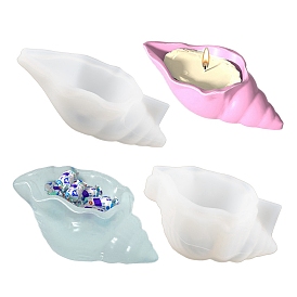 Silicone Conch Candle Holder Molds, Storage Box Molds, Resin Cement Plaster Casting Molds