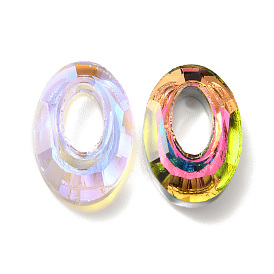 Galvanoplastie anneaux de liaison en verre, anneau cosmique en cristal, anneau de prisme, facette, ovale