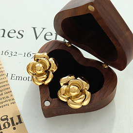 Chic Floral Pendant Earrings for Women - Elegant and Minimalist Office Wear Jewelry
