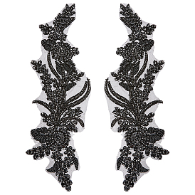 Аппликации из стеклянных цветов со стразами, аксессуары для вышивки из полиэстера