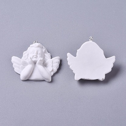 Подвески из смолы, с платиновым железом винт с проушиной, ангел