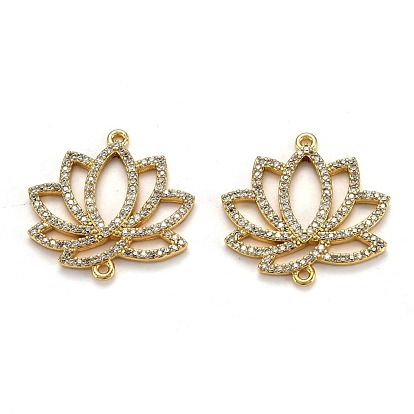 Соединитель звена из прозрачного кубического циркония из латуни с микропаве, долговечный, лотос