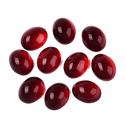 Transparent Glass Flat Back Cabochons, Oval