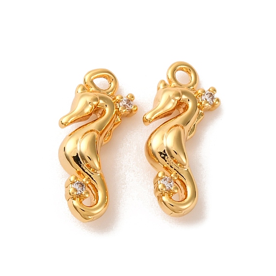 Латунные микро проложить кубического циркония подвески, прелести морских коньков, долговечный, без никеля 