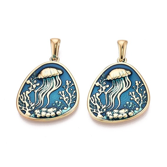 304 подвески из нержавеющей стали и эмали, самородки с подвесками в виде медуз, золотые