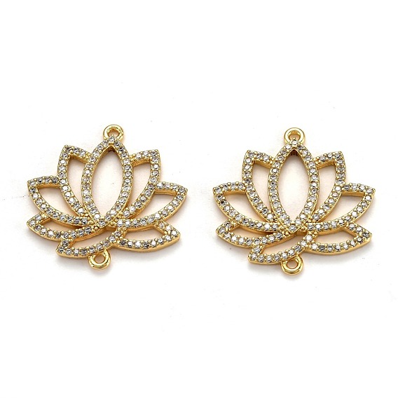 Соединитель звена из прозрачного кубического циркония из латуни с микропаве, долговечный, лотос