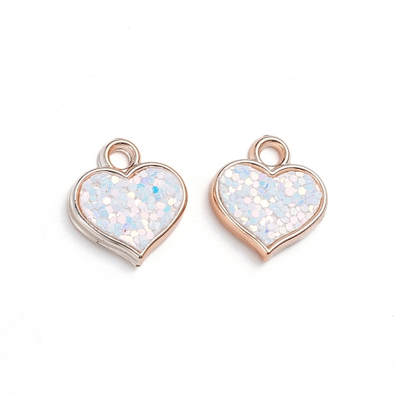 Пластмассовые подвески ccb, с блестка, сердце