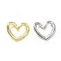 Anillos de bronce que une, corazón, chapado en rack, larga duración plateado, sin plomo y cadmio